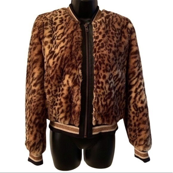 Bailey 44 faux fur leopard bomber jacket - Picture 3 of 12